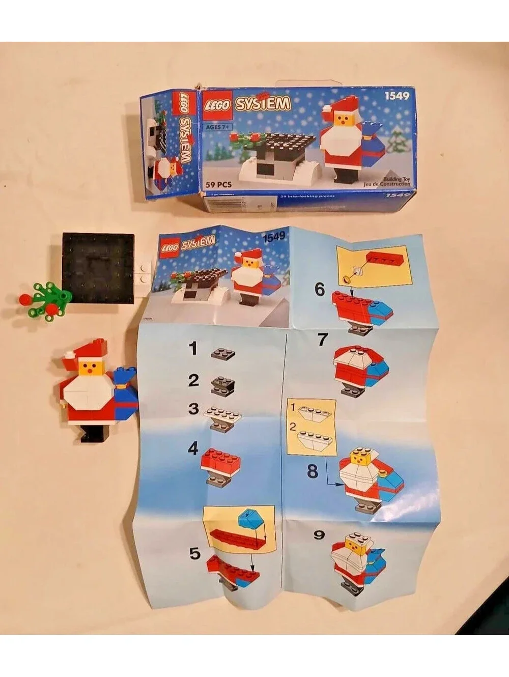 LEGO 1549 Santa and Chimney Vintage 1992 System Christmas Seasonal 59 Pcs CIB